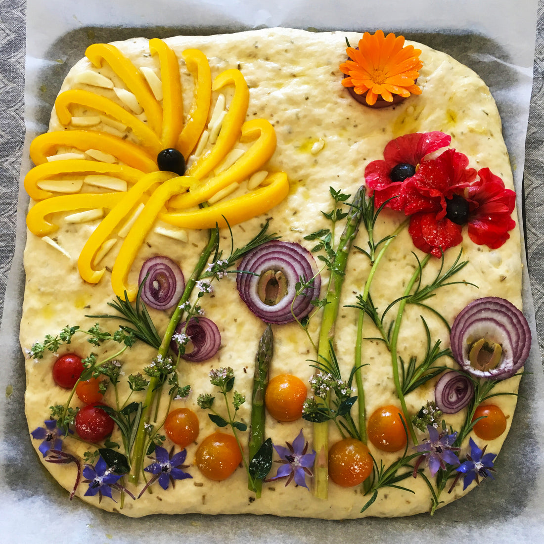 Creative Edible Garden Focaccia Bread