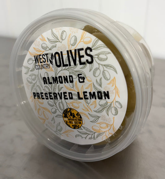 Almond Stuffed Olives with Preserved Lemon