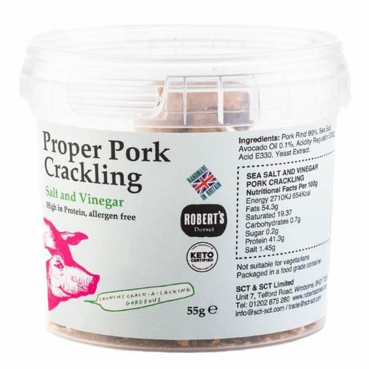 Proper Pork Crackling Salt & Vinegar 55g